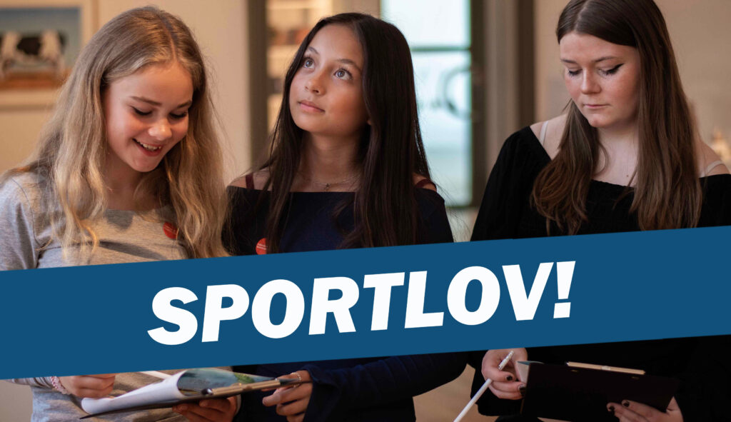 Tre tonårsflickor som löser konstgåtor.